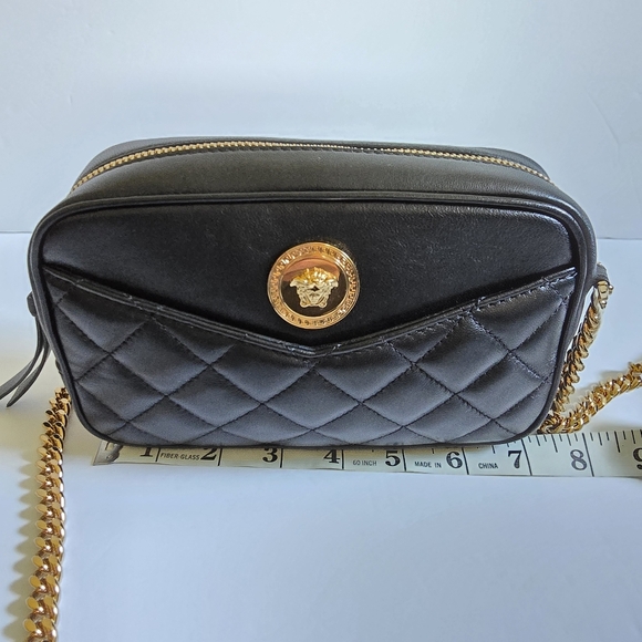 Versace Medusa Quilted Crossbody Camera Bag Black - Picture 8 of 15